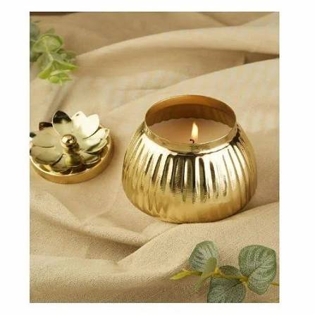 Golden Metal Jar Candle